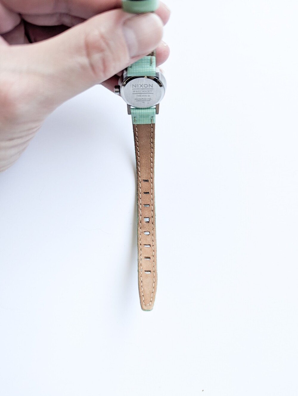Nixon Wrist Rocket The Mini B Analog Leather Watch - Mint Green - Picture 6 of 14